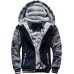 JiangWu Hoodies for Men Winter Heavyweight Fleece Sherpa Lined Zipper Sweatshirt Jackets