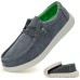 Mens Slip-on Loafers Casual Shoes - Men Boat Shoes Canvas Lightweight Softsole Comfortable Walking Shoes